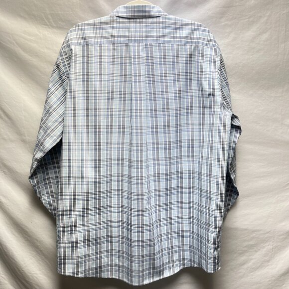 LL Bean Traditional Fit Blue Plaid Long Sleeve Button Down Men Shirt 16 1/2 - 33 - Picture 2 of 11
